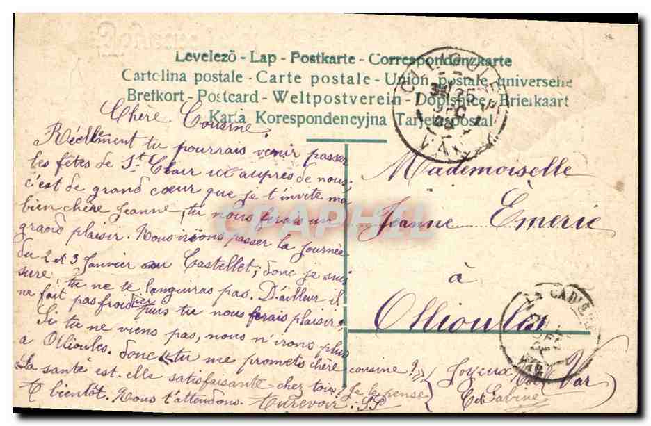 CPA Fantaisie Fleurs Cloche  — Rückseite
