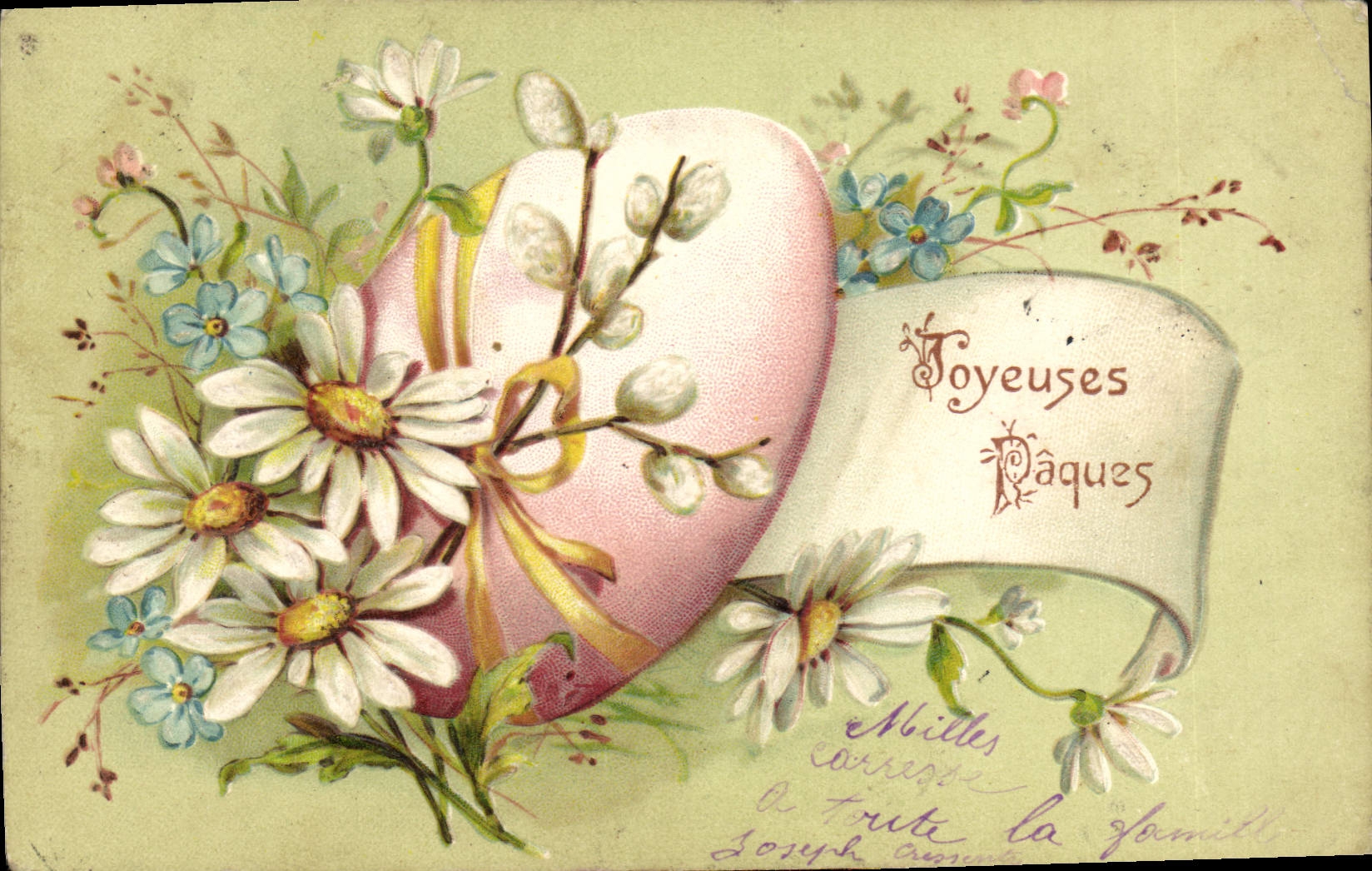 CPA Fantaisie Fleurs Paques - Recto