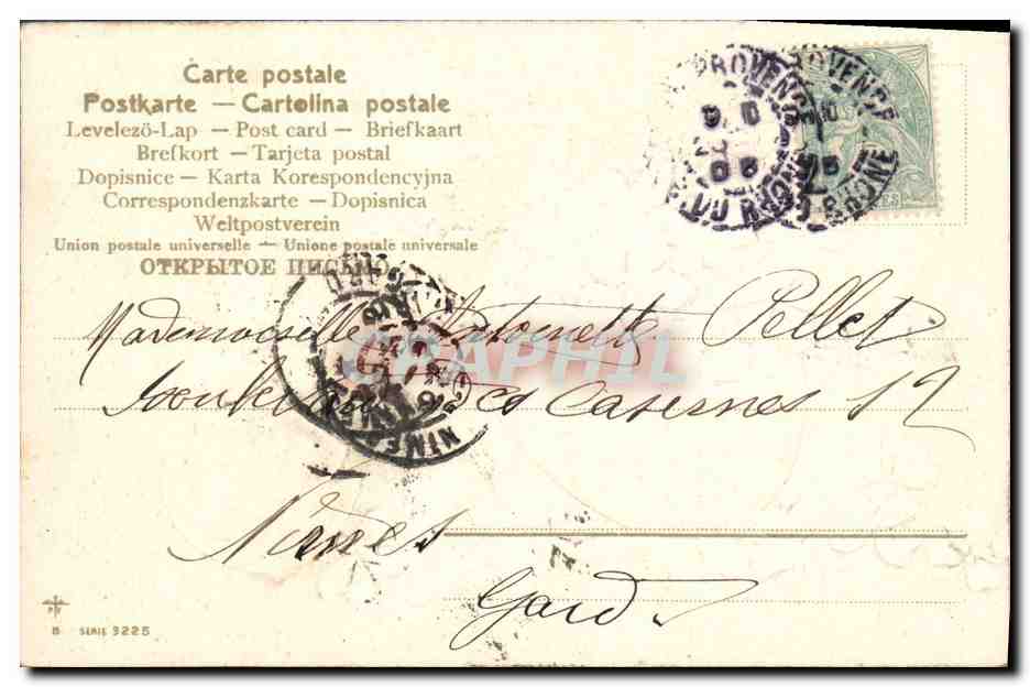 CPA Fantaisie Fleurs  — Verso