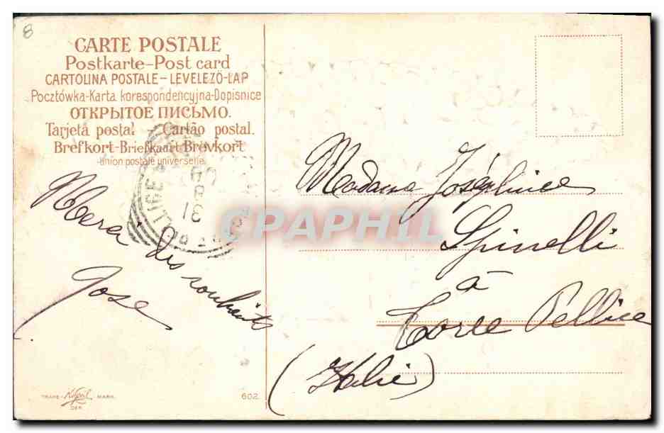 CPA Fantaisie Fleurs Dirigeable Zeppelin  — Verso