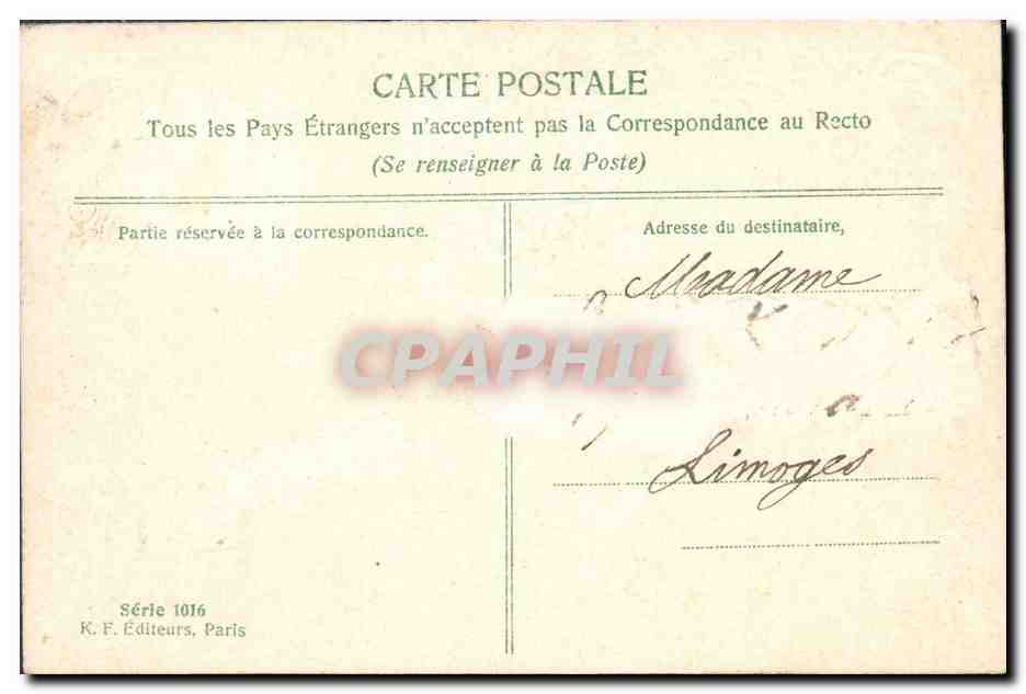 CPA Fantaisie Fleurs Coeur Pensez a moi  — Verso