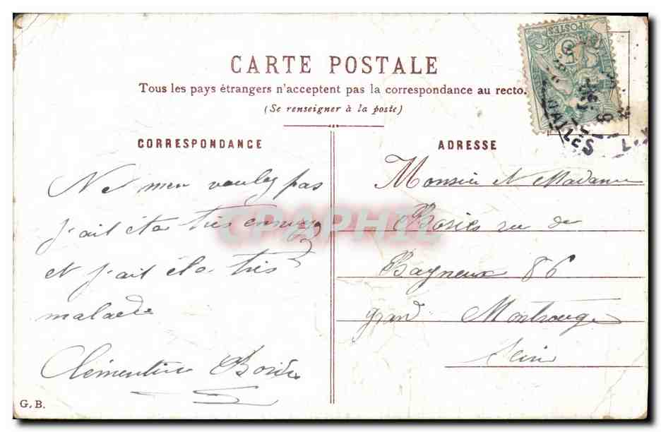 CPA Fantaisie Fleurs Oiseau  — Verso