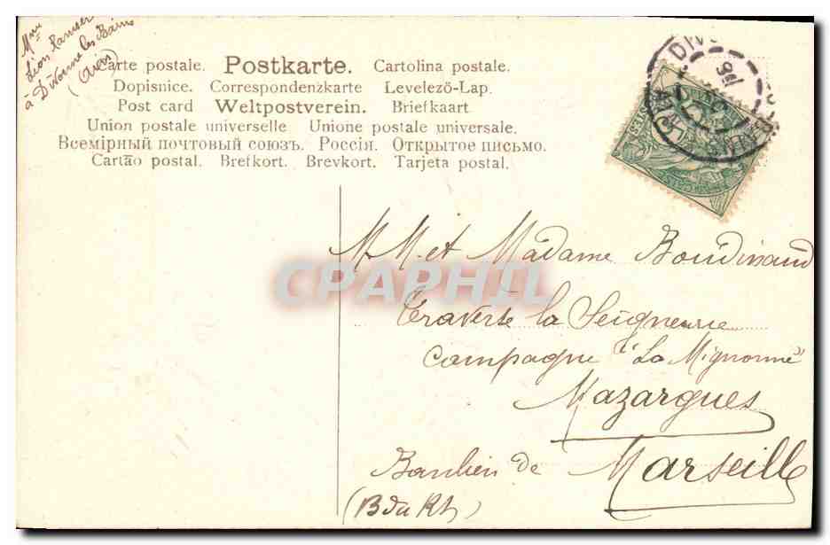 CPA Fantaisie Fleurs  — Verso