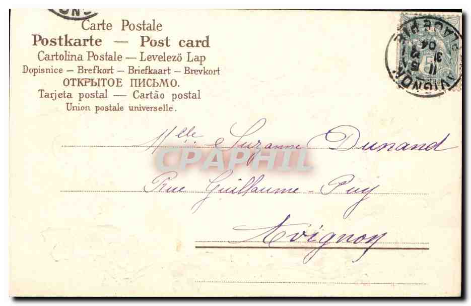 CPA Fantaisie Fleurs  — Verso