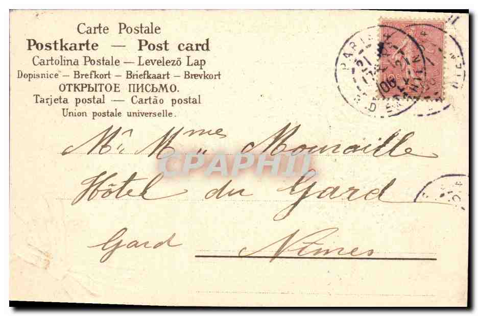 CPA Fantaisie Fleurs Oiseaux  — Rückseite
