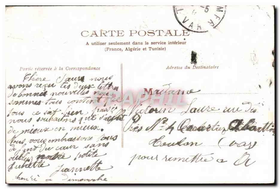 CPA Fantaisie Fleurs Fer a cheval Trefle  — Verso
