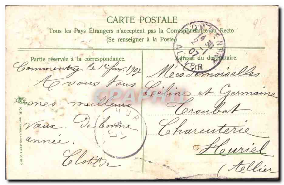 CPA Fantaisie Fleurs Cygnes  — Verso