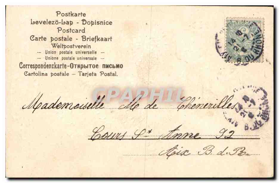 CPA Fantaisie Fleurs  — Verso