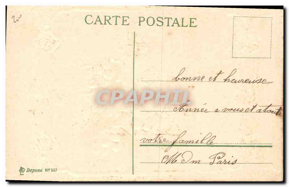 CPA Fantaisie Fleurs Coeur  — Verso