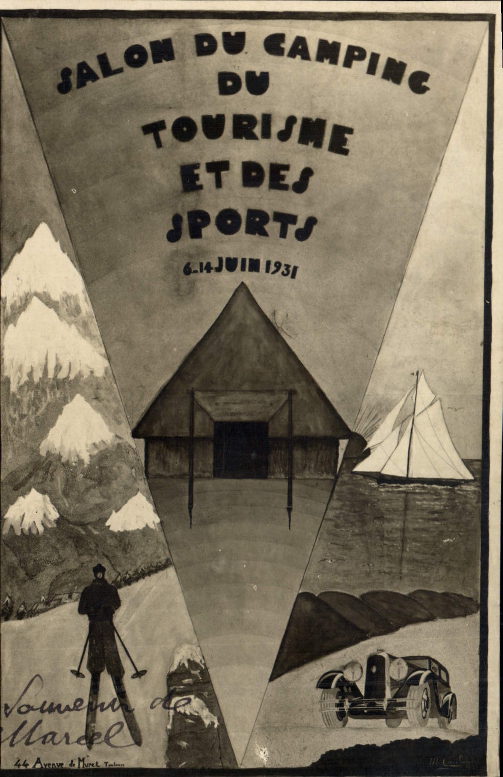 Salon du Camping, du Tourisme et des Sports — 6-14 juin 1931 — Souvenir de Marcel — 44 Avenue & Marel Tainion