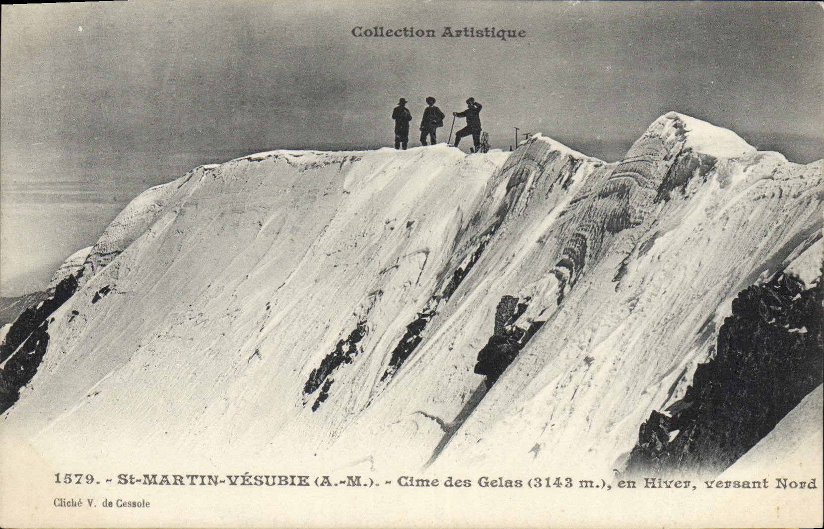 St-Martin-Vésubie (A.-M.) — Cime des Gelas (3143 m.), en Hiver, versant Nord — Collection Artistique, cliché V. de Cessole