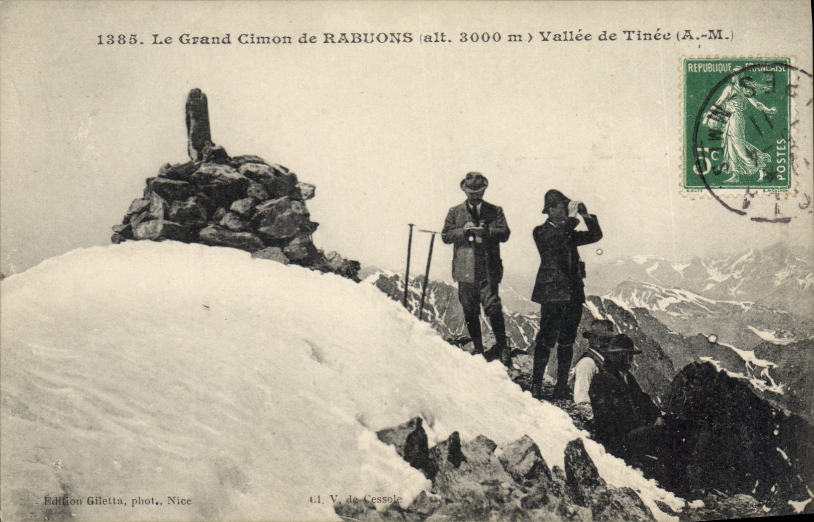 Le Grand Cimon de RABUONS — alt. 3000 m — Vallée de Tinée (A.-M.) — Édition Giletta, phot. Nice