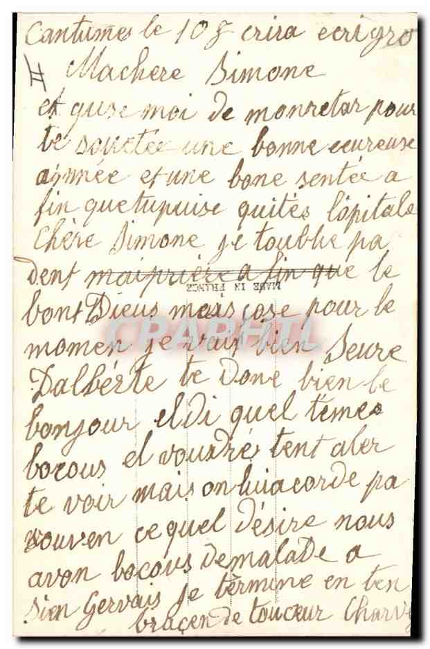 CPA Fantaisie Langage des Fleurs  — Rückseite