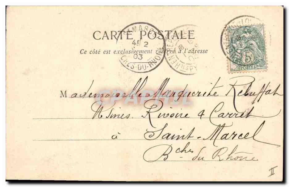 Femme avec panier de pensées — Langage des Fleurs — Phototype J. Bergeret et Cie, Nancy — Verso