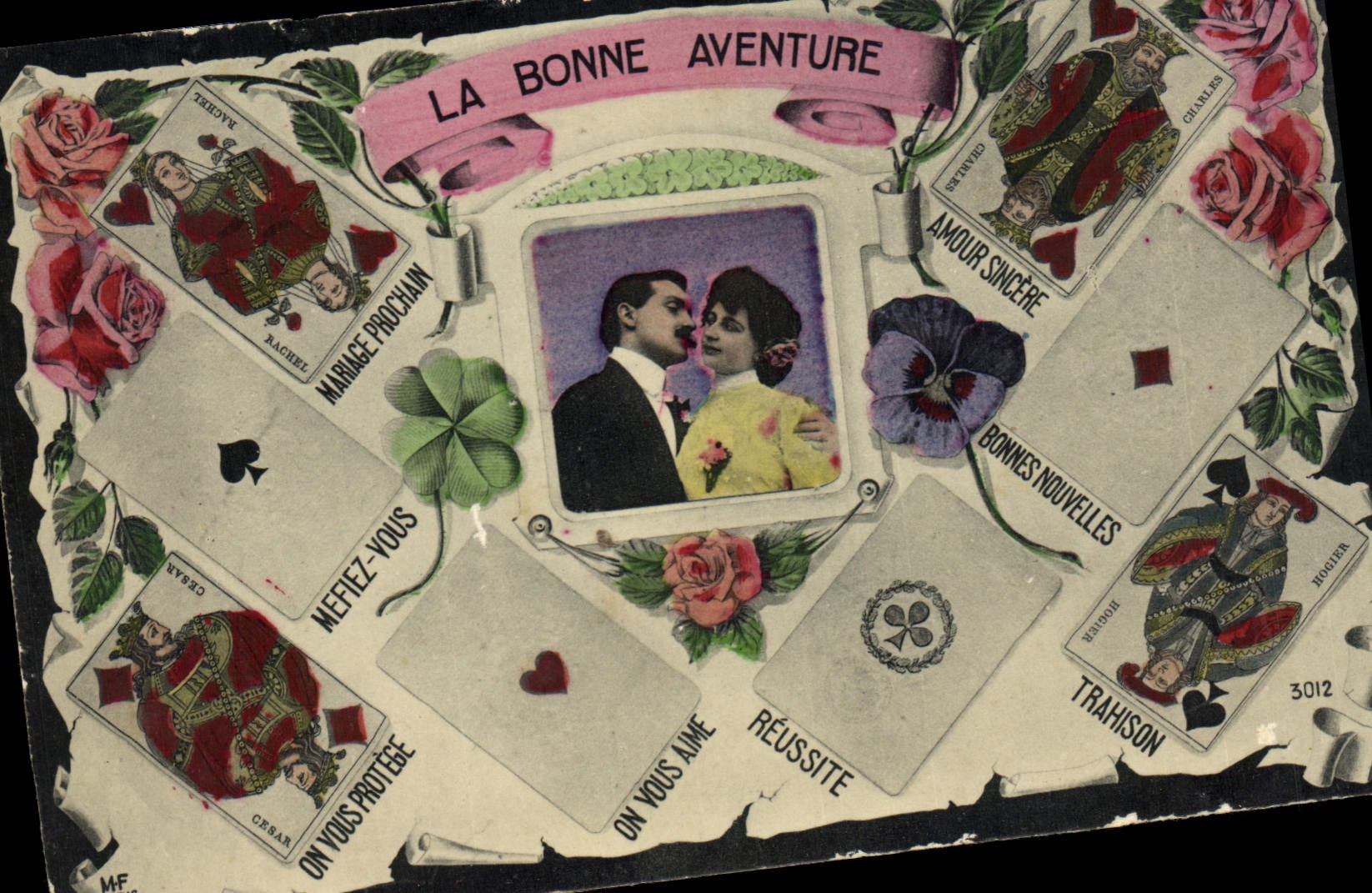 CPA Fantaisie Fleurs Femme la bonne aventure 
