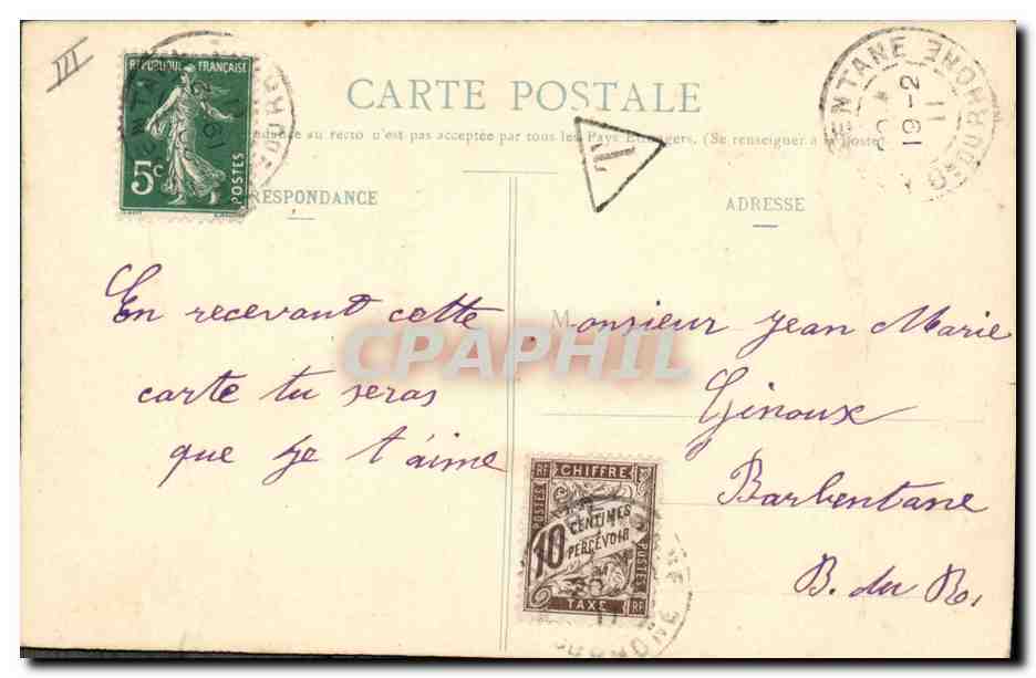 CPA Fantaisie Fleurs Femme la bonne aventure  — Verso