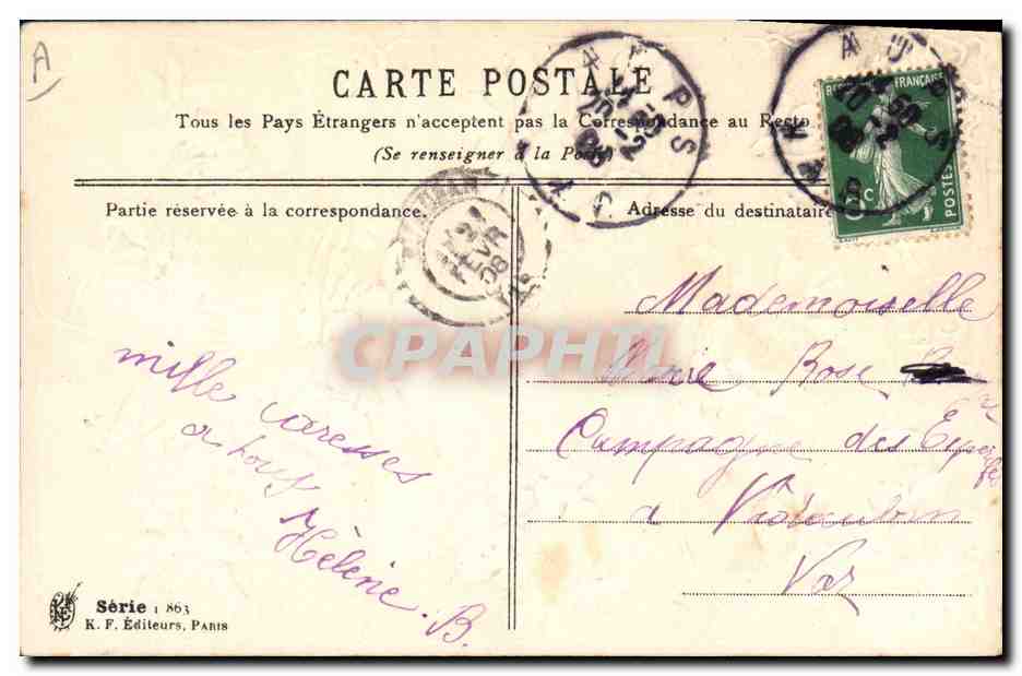 Fleurs symboliques — K. F. Éditeurs, Paris, Série 1863 — Reverso