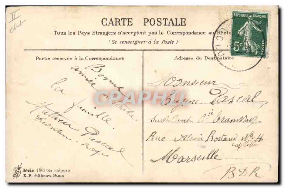 CPA Fantaisie Langage des Fleurs  — Rückseite