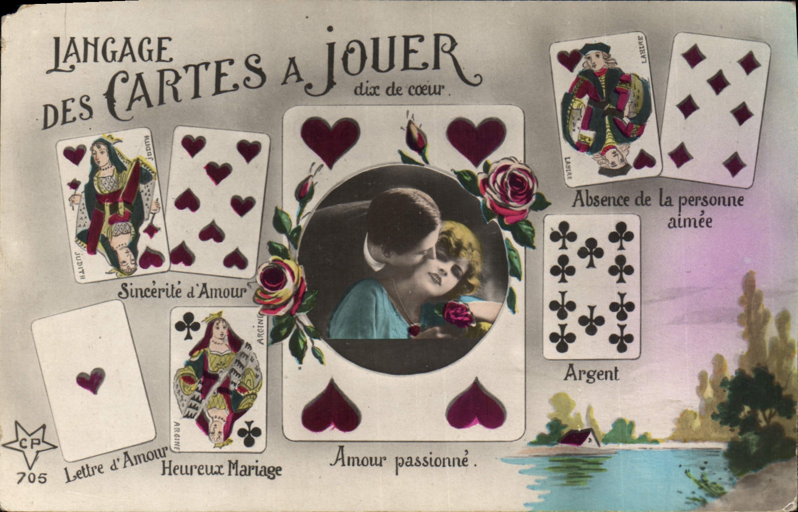 CPA Fantaisie Langage des cartes a jouer 