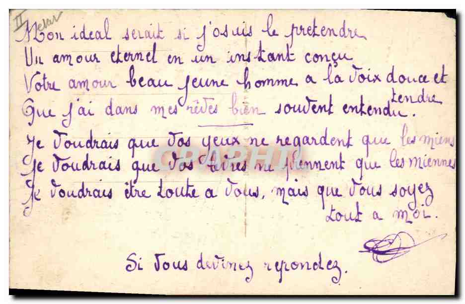 CPA Fantaisie Langage des cartes a jouer  — Back