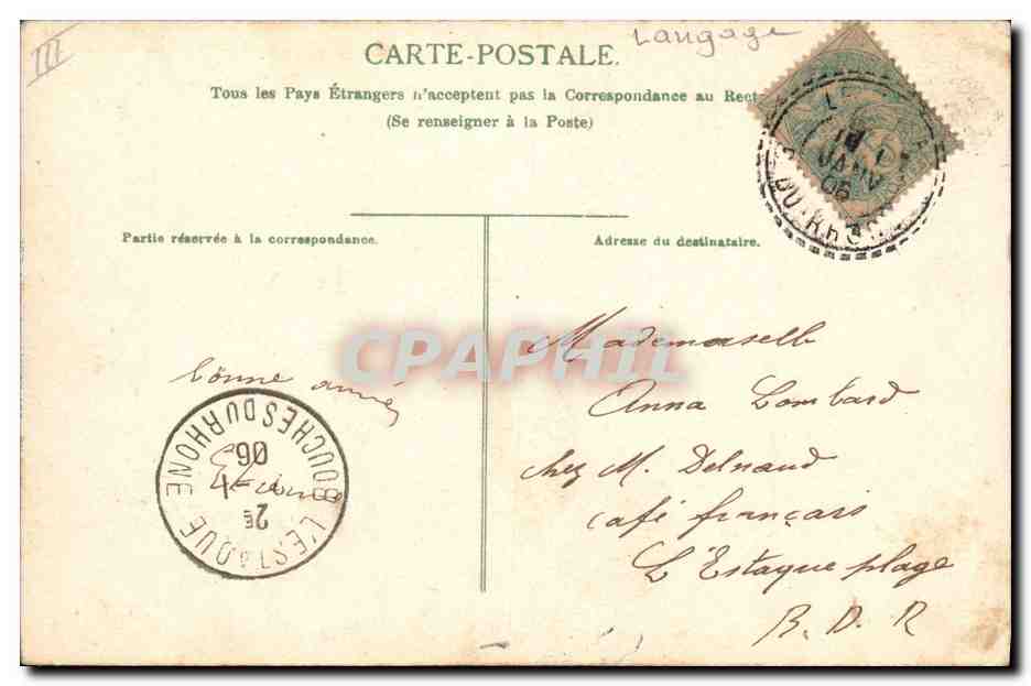 CPA Fantaisie Langage des Fleurs  — Verso