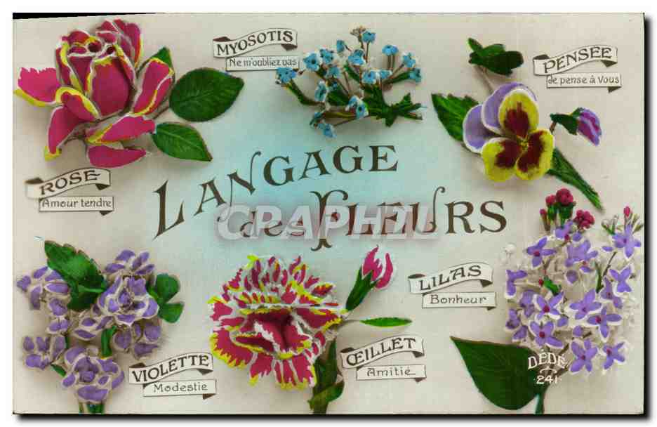 CPA Fantaisie Langage des Fleurs 