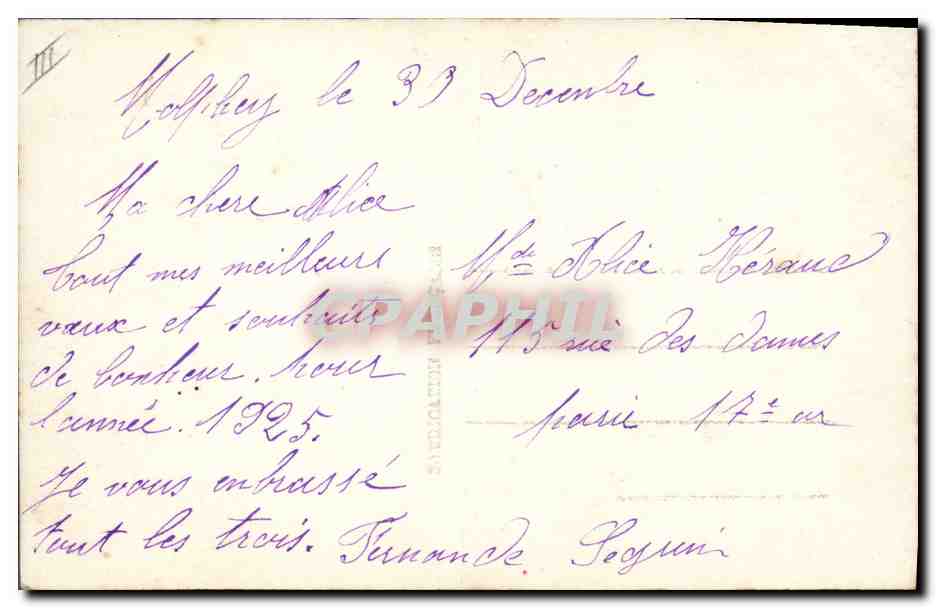 CPA Fantaisie Langage des Fleurs  — Verso