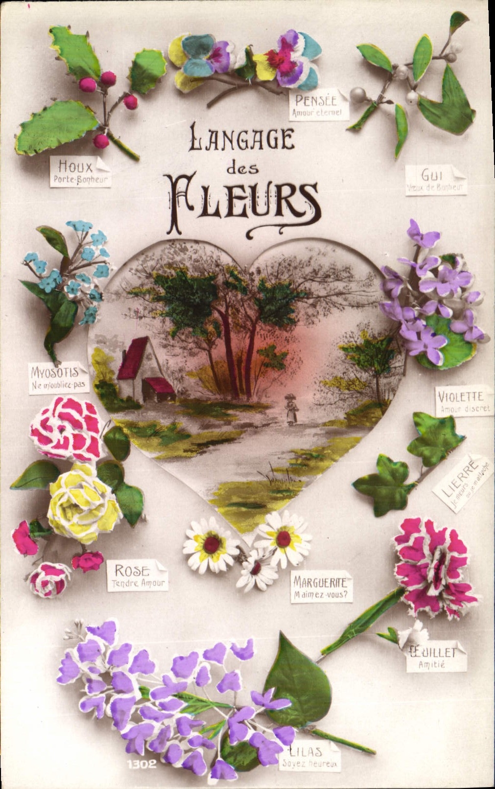 CPA Fantaisie Langage des Fleurs 