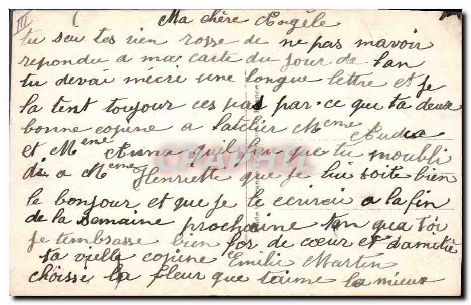 CPA Fantaisie Langage des Fleurs d'amour  — Verso
