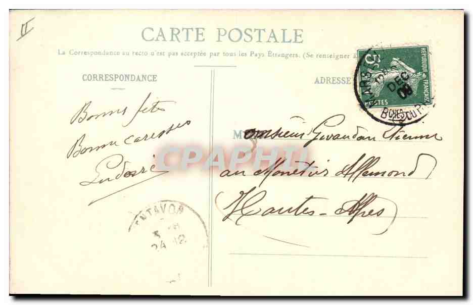 CPA Fantaisie Langage du timbre  — Verso