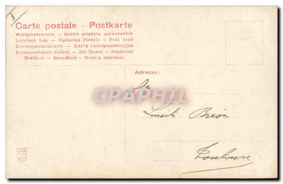 CPA Fantaisie Fleurs Lettres Lettre L  — Verso
