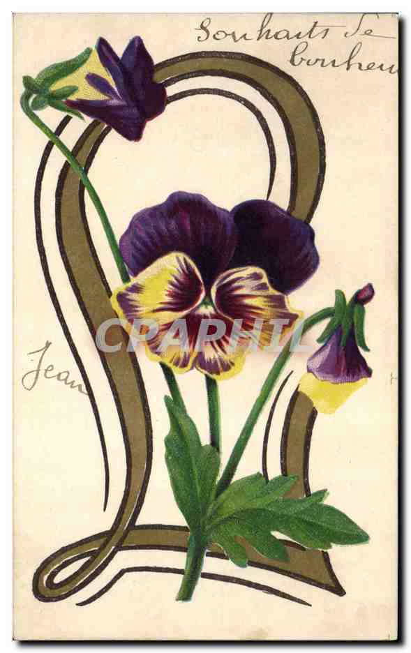 CPA Fantaisie Fleurs Lettres Lettre L 