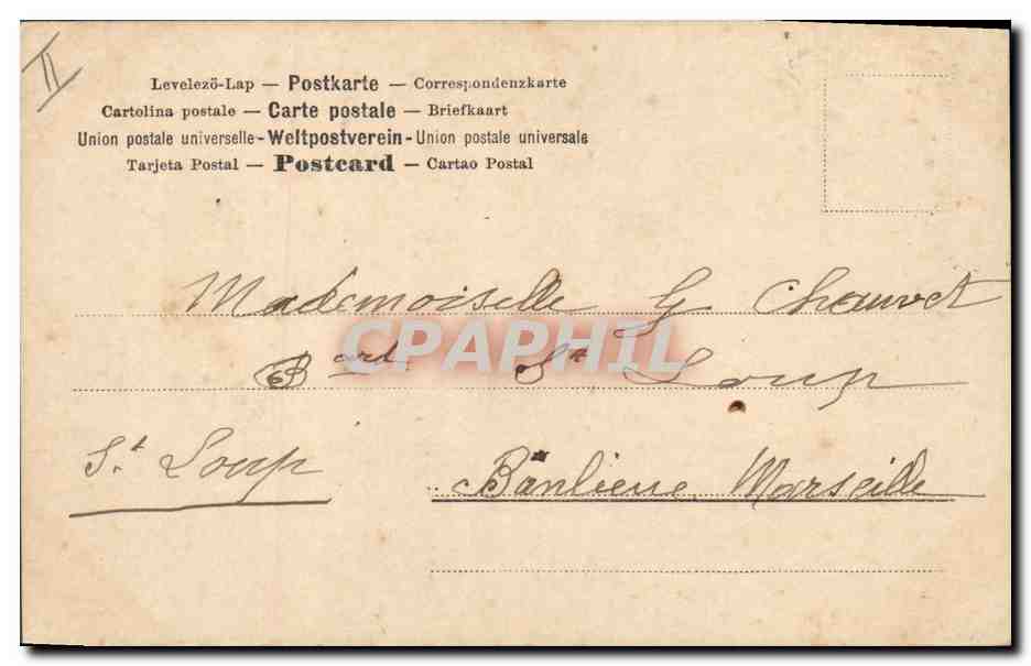 CPA Fantaisie Femme Lettres Lettre L Enfant  — Verso