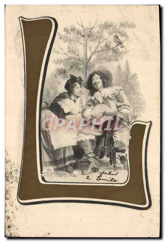 Scène de couple en costume historique — éditeur L. C. P. (L. C. P. 1900-1910) — 'Salut à Bonile'