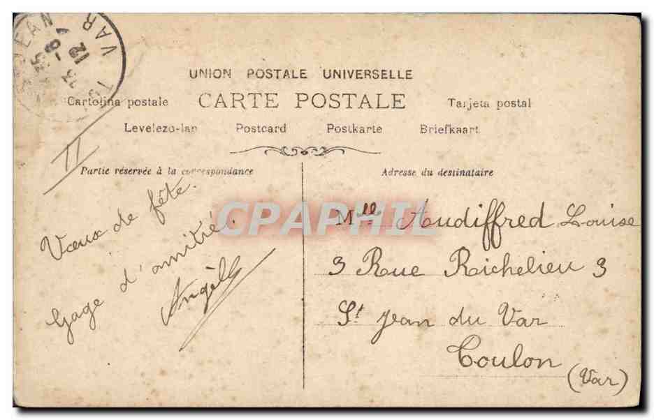 CPA Fantaisie Femme Lettres Lettre L  — Rückseite