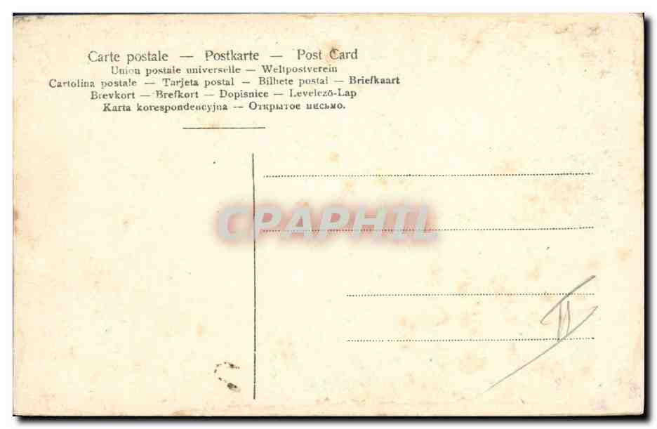 Monaco — femme en robe rose dans une grande lettre ornée — éditeur Monaco — Rückseite