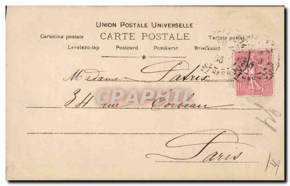 CPA Fantaisie Femme Lettres Lettre M  — Verso