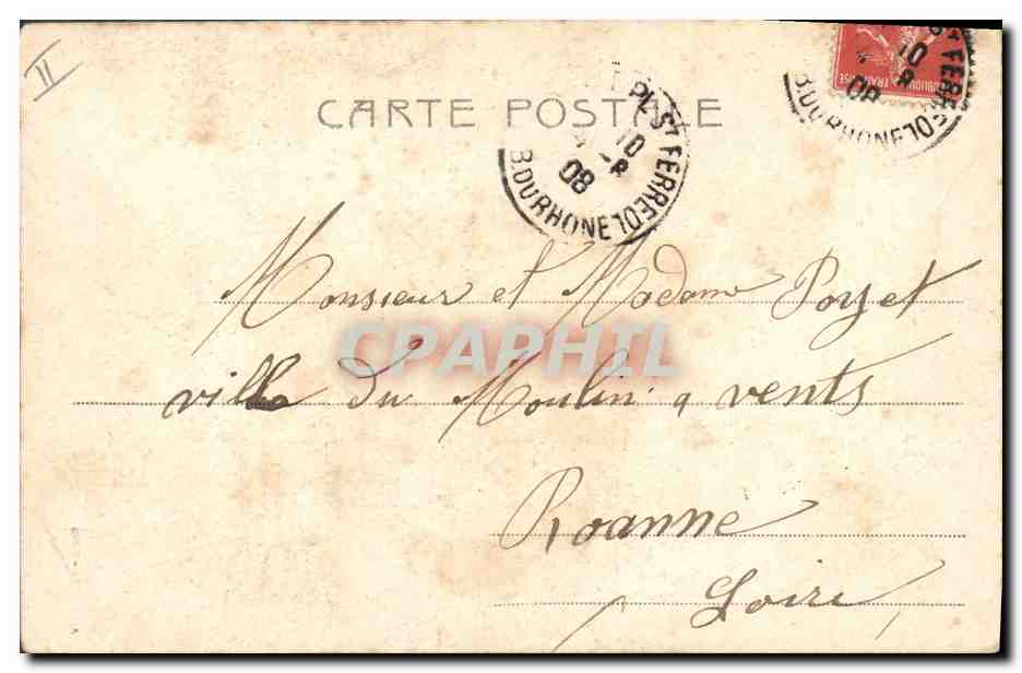 Deux hommes en costume d'époque — scène de port — éditeur ALTEROCCI & TERNI, n° 4910 — Verso