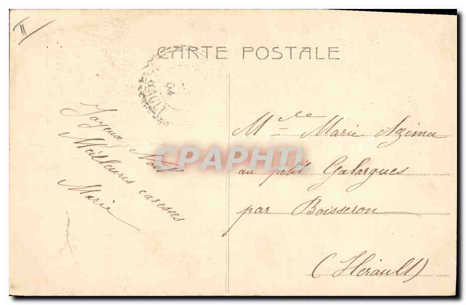 CPA Fantaisie Femme Lettres Lettre M  — Verso