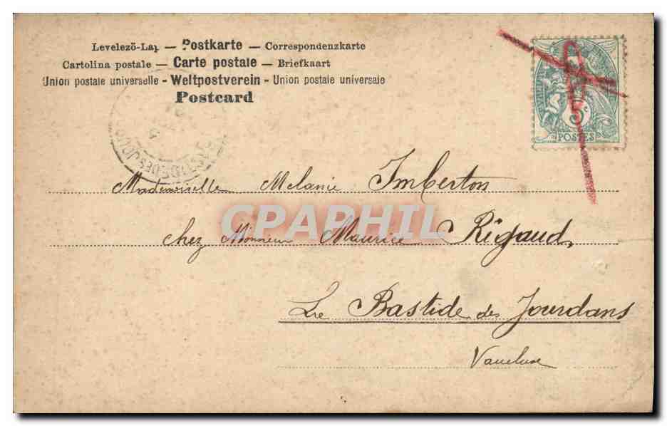 CPA Fantaisie Femme Lettres Lettre M  — Verso