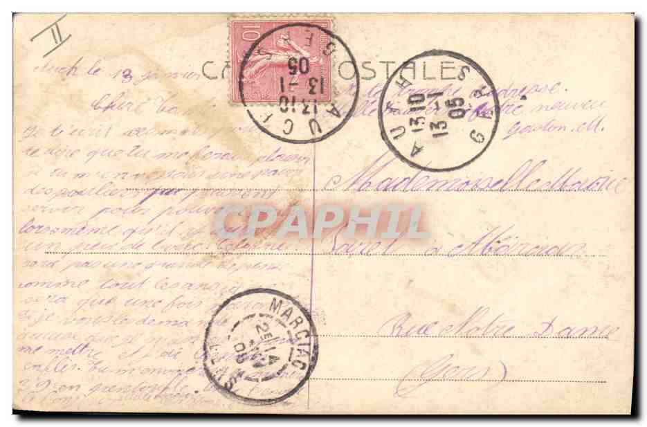 Famille au bord du lac — scène humoristique — éditeur Y. Gaudin, n° 4911 — Verso