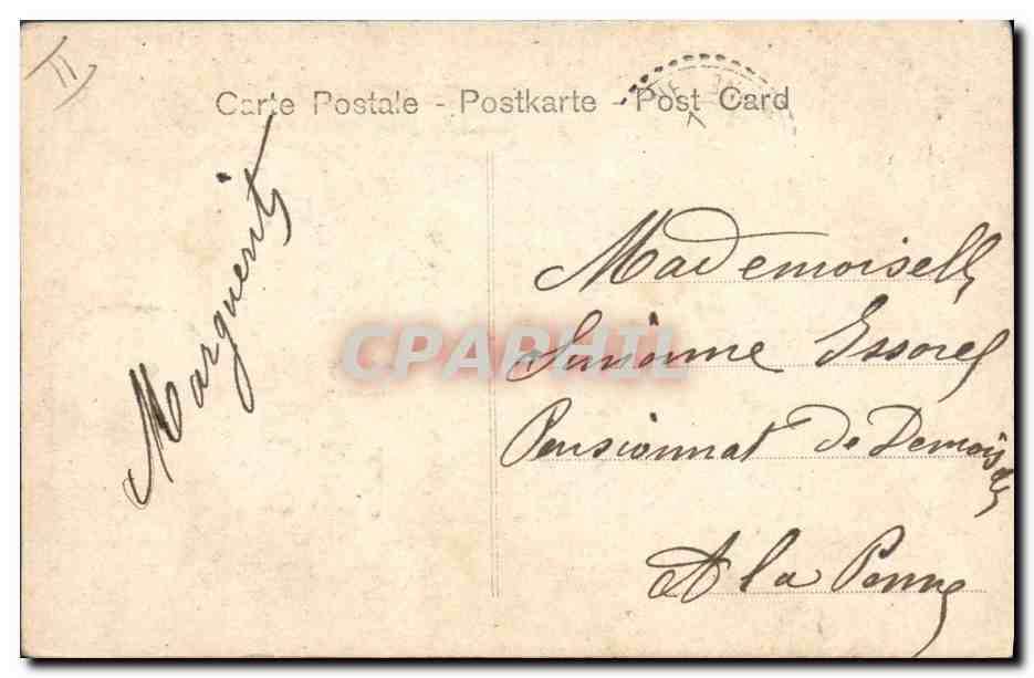 CPA Fantaisie Femme Lettres Lettre N  — Verso