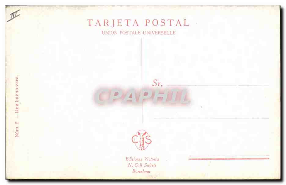 CPA Corrida Course de taureaux Una buena vara  — Rückseite