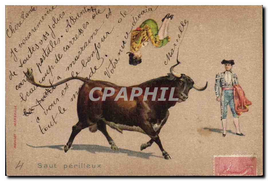 CPA Corrida Course de taureaux Saut perilleux 