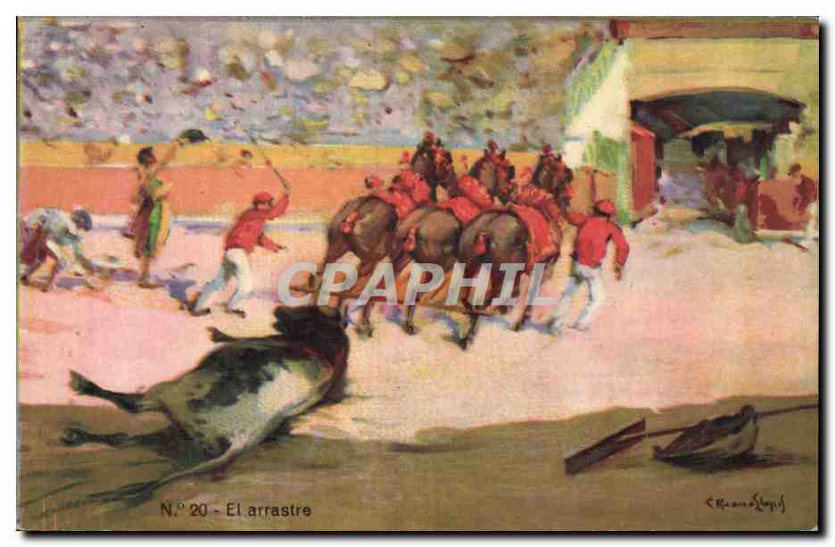 CPA Corrida Course de taureaux El Arrastre 