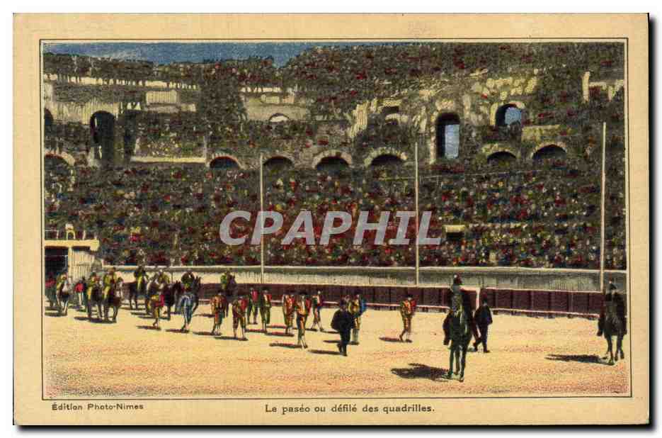 CPA Corrida Course de taureaux La paseo ou defil des quadrilles 