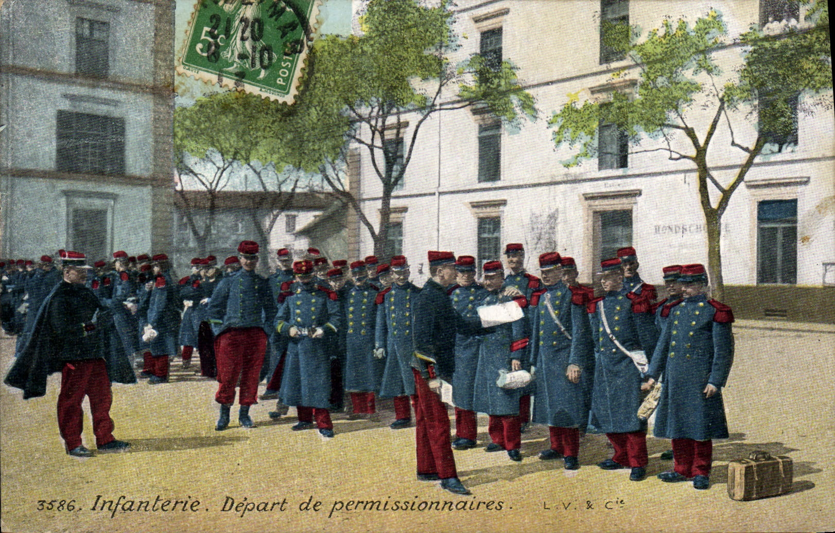 Infanterie — Départ de permissionnaires — L.V. & Cie, n°3586