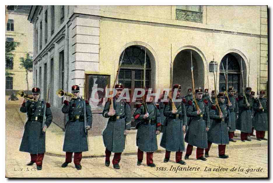 CPA Militaria Infanterie La releve de la garde 