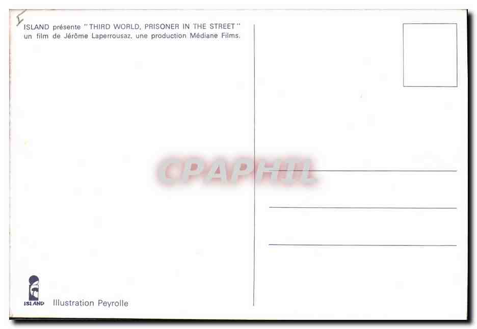 CPA Cinema Third world Prisoner in the street Jeome Laperrousaz Mediane Films — Back