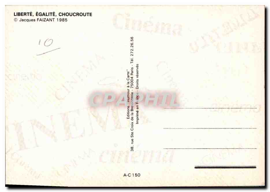 CPA Cinema Liberte Egalite Choucroute Jean Yanne — Back